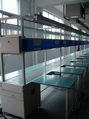 皮帶線  生產(chǎn)線是指產(chǎn)品生產(chǎn)過程所經(jīng)過的路線，即從原料進(jìn)入生產(chǎn)現(xiàn)場開始，經(jīng)過加工、運(yùn)送、裝配、檢驗等一系列生產(chǎn)活動所構(gòu)成的路線。狹義的生產(chǎn)線是按對象原則組織起來的，完成產(chǎn)品工藝過程的一種生產(chǎn)組織形式，即按產(chǎn)品專業(yè)化原則，配備生產(chǎn)某種產(chǎn)品（零、部件）所需要的各種設(shè)備和各工種的工人，負(fù)責(zé)完成某種產(chǎn)品（零、部件）的全部制造工作，對相同的勞動對象進(jìn)行不同工藝的加工。.jpg